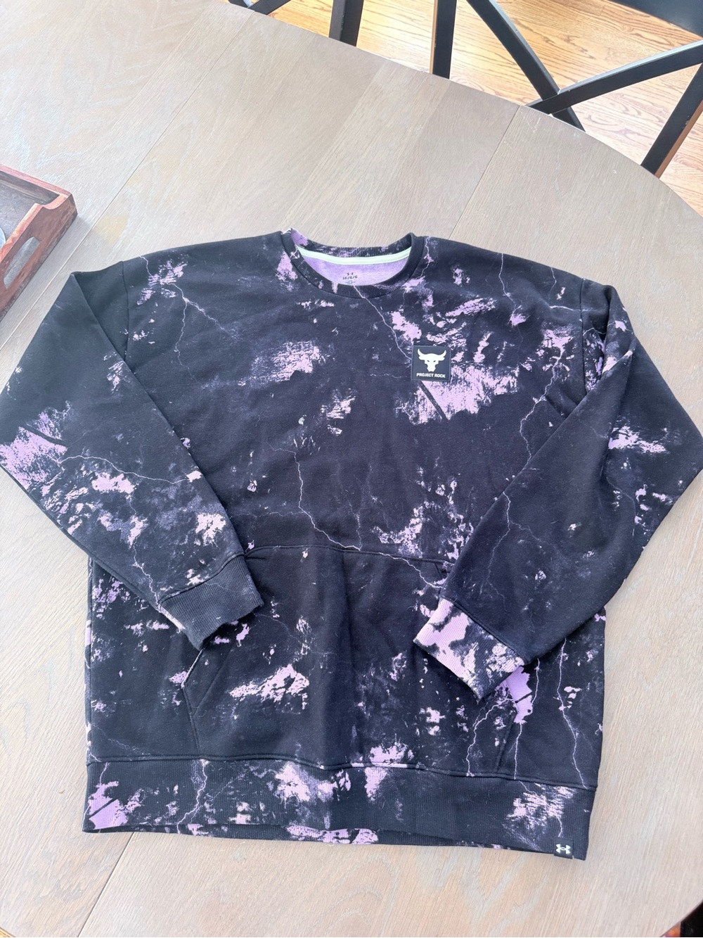 Under Armour Men’s Black & light Purple Tie-Dye Crewneck Sweatshirt